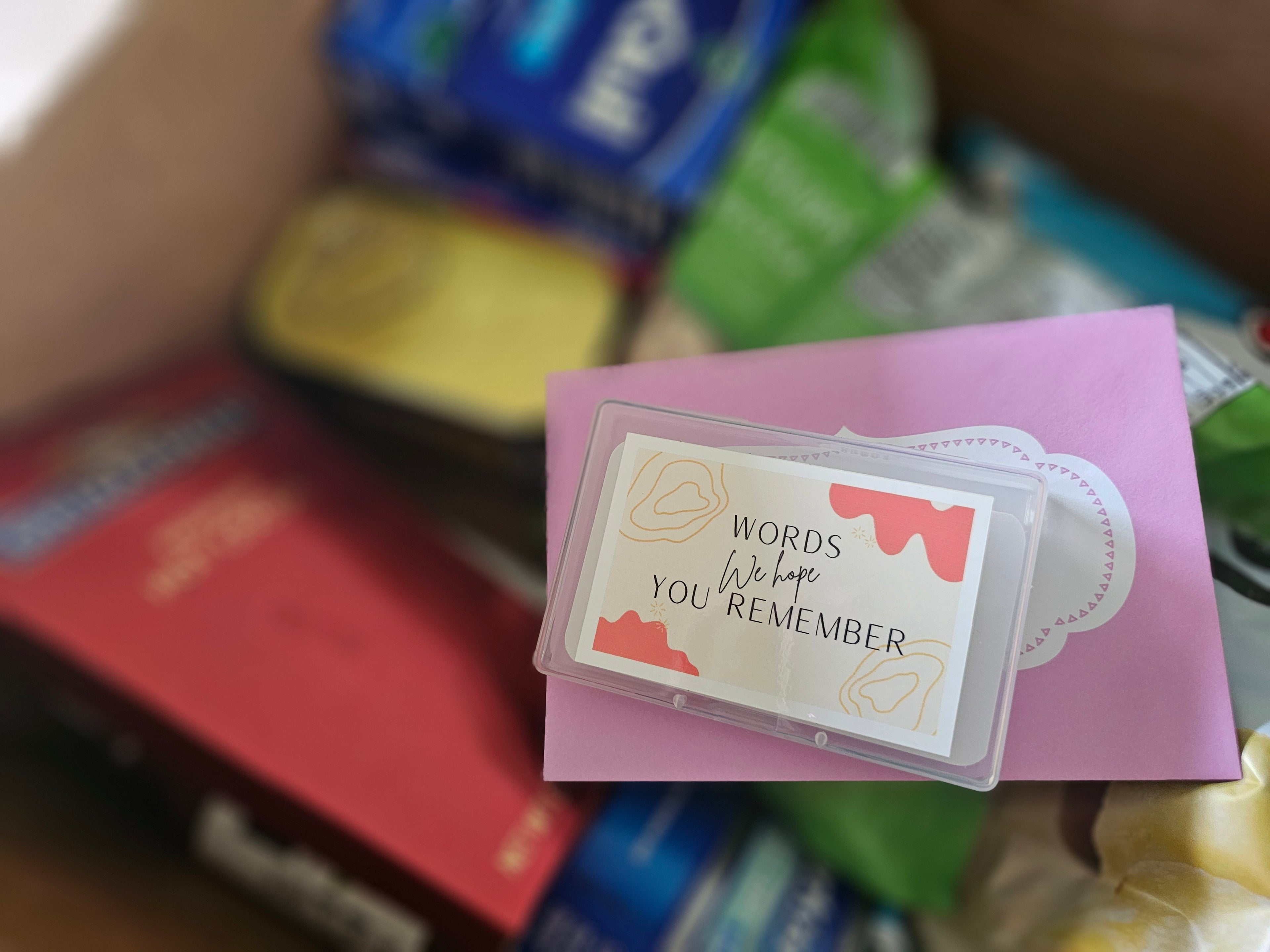 Words We Hope You Remember by Zephyblue - In a College Care Package